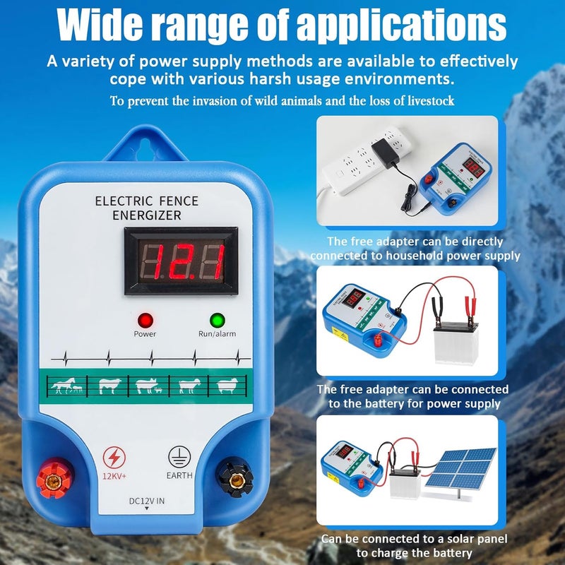 THILEMON Electric Fence Charger for Livestock - 12 kV 3 Joules High-Power Electric Fence Energizer for Containing Pets Livestock and Preventing Wild Animals Intruding(7.07in) - Image 4